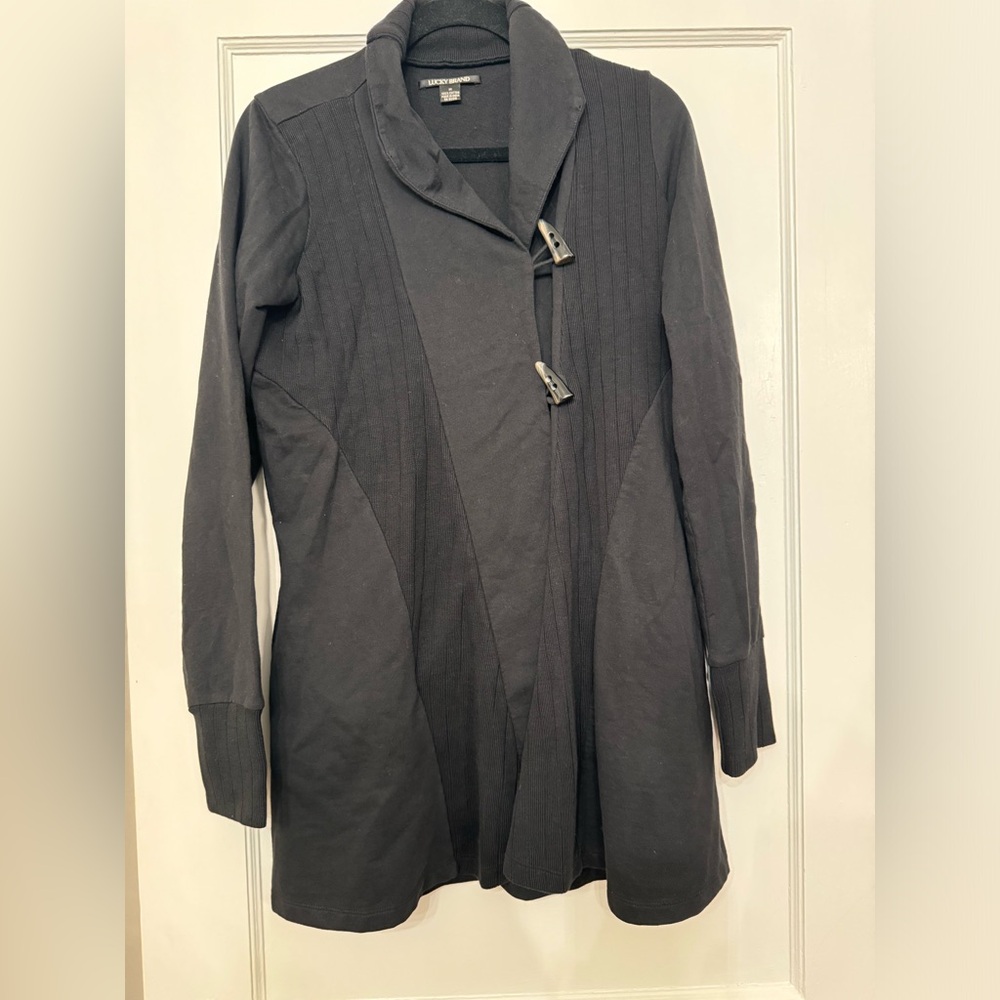 Lucky brand black sweater toggle jacket medium